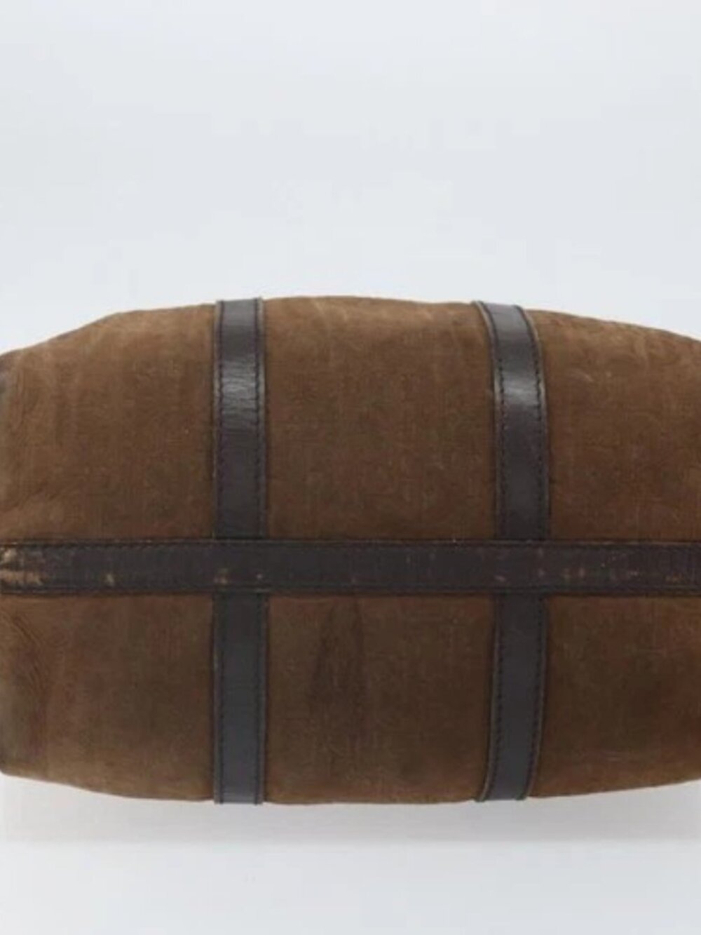 Christian Dior Trotter Canvas Hand Bag Suede Gold Brown Auth 171625 - Picture 5 of 16